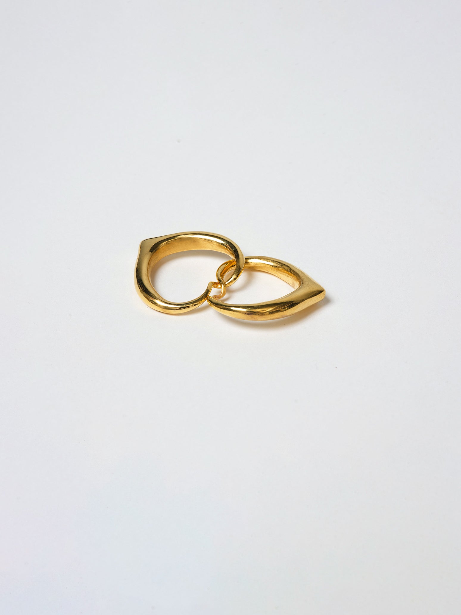 Two Hearts Connected Ring