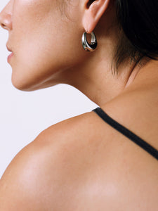 Thick Medium Hoop Earrings