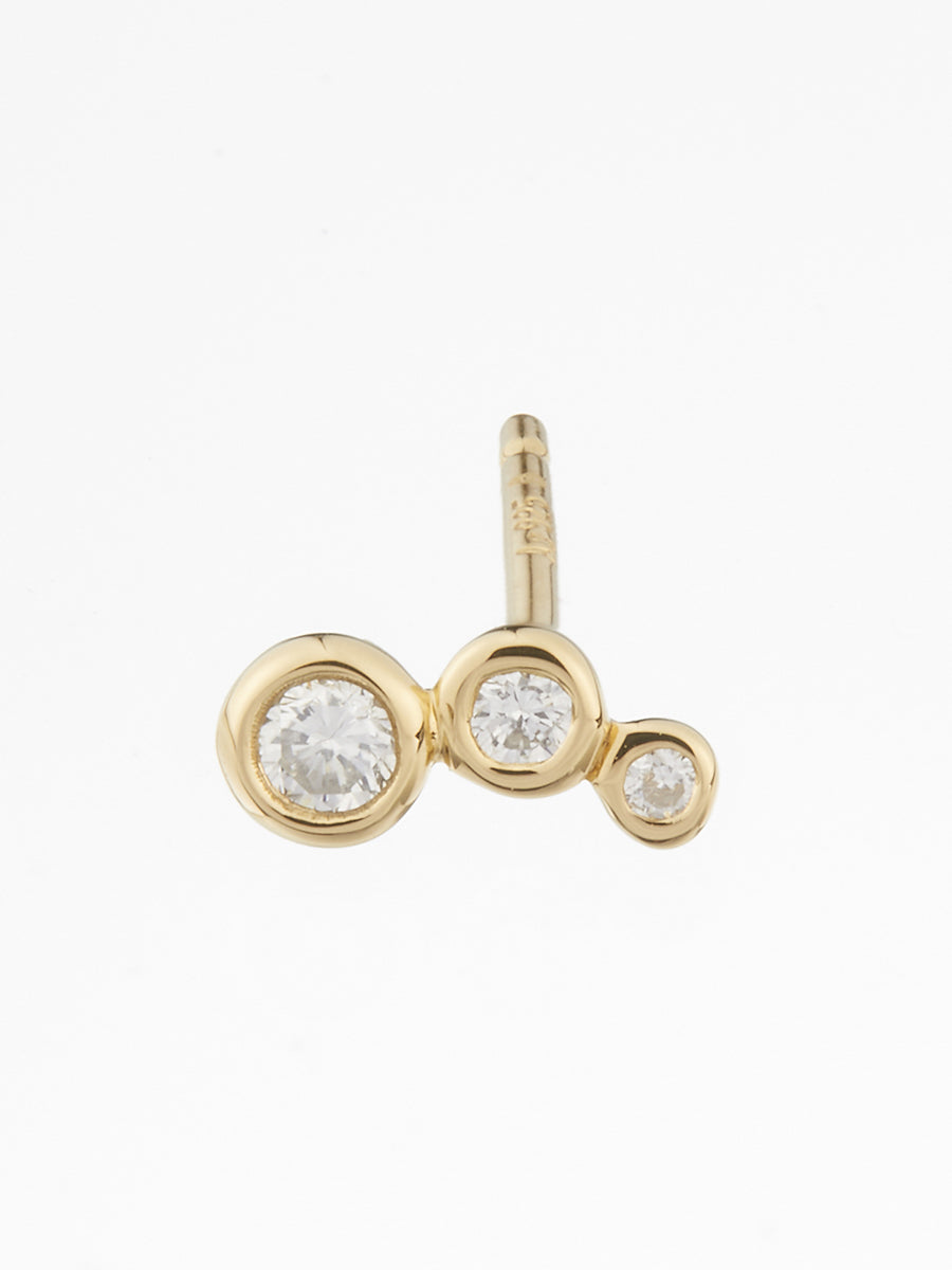 Beautitude Triple Bezel-Set Diamond Earring（片耳）