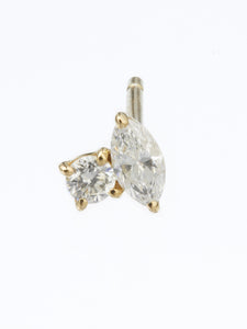 Beautitude　Marquise Round Diamond Earring（片耳）