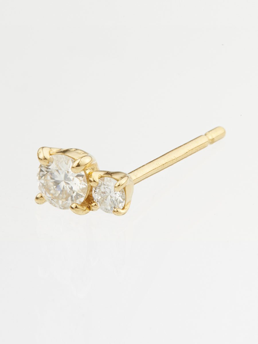 Beautitude Dual Round Diamond Earring(片耳）