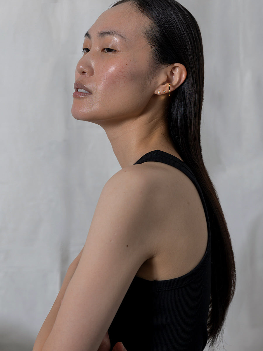 Beautitude Dual Round Diamond Earring(片耳）