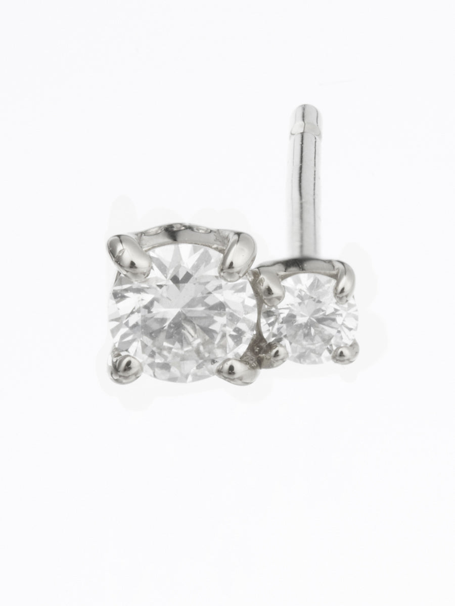 Beautitude Dual Round Diamond Earring(片耳）