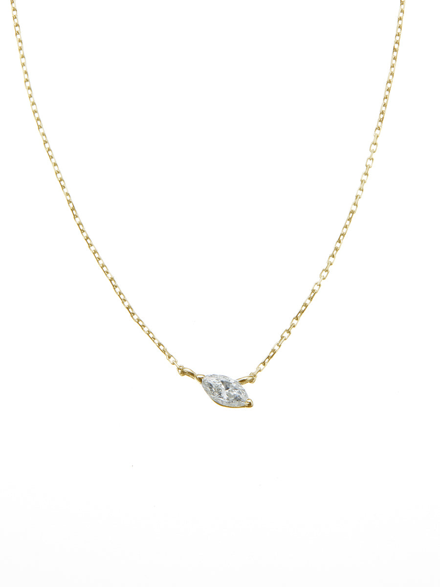 Beautitude 10K Petite Marquise Diamond Necklace　