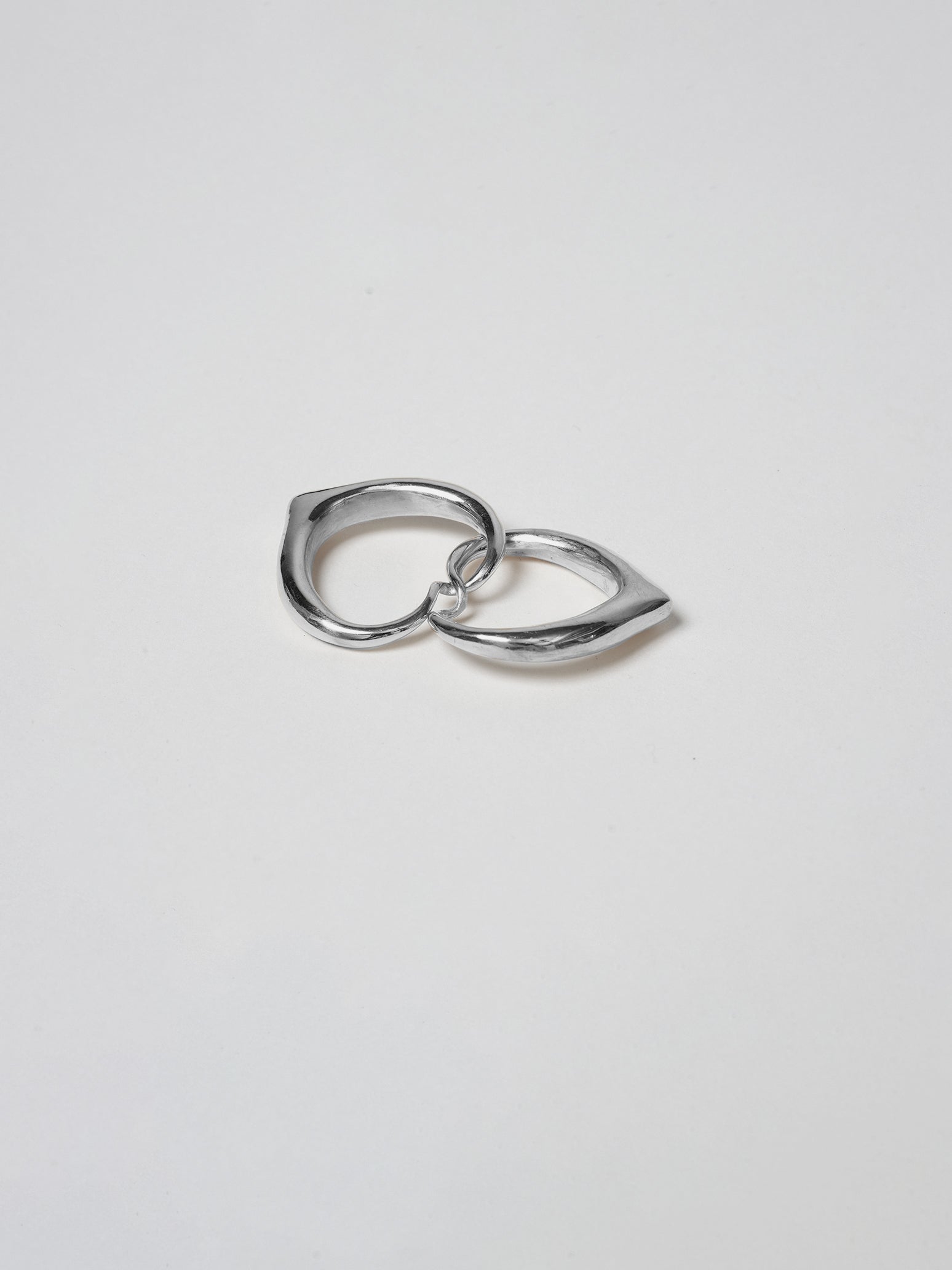 Two Hearts Connected Ring