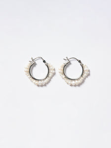 Mini pearl Hoop Earrings (ペア)