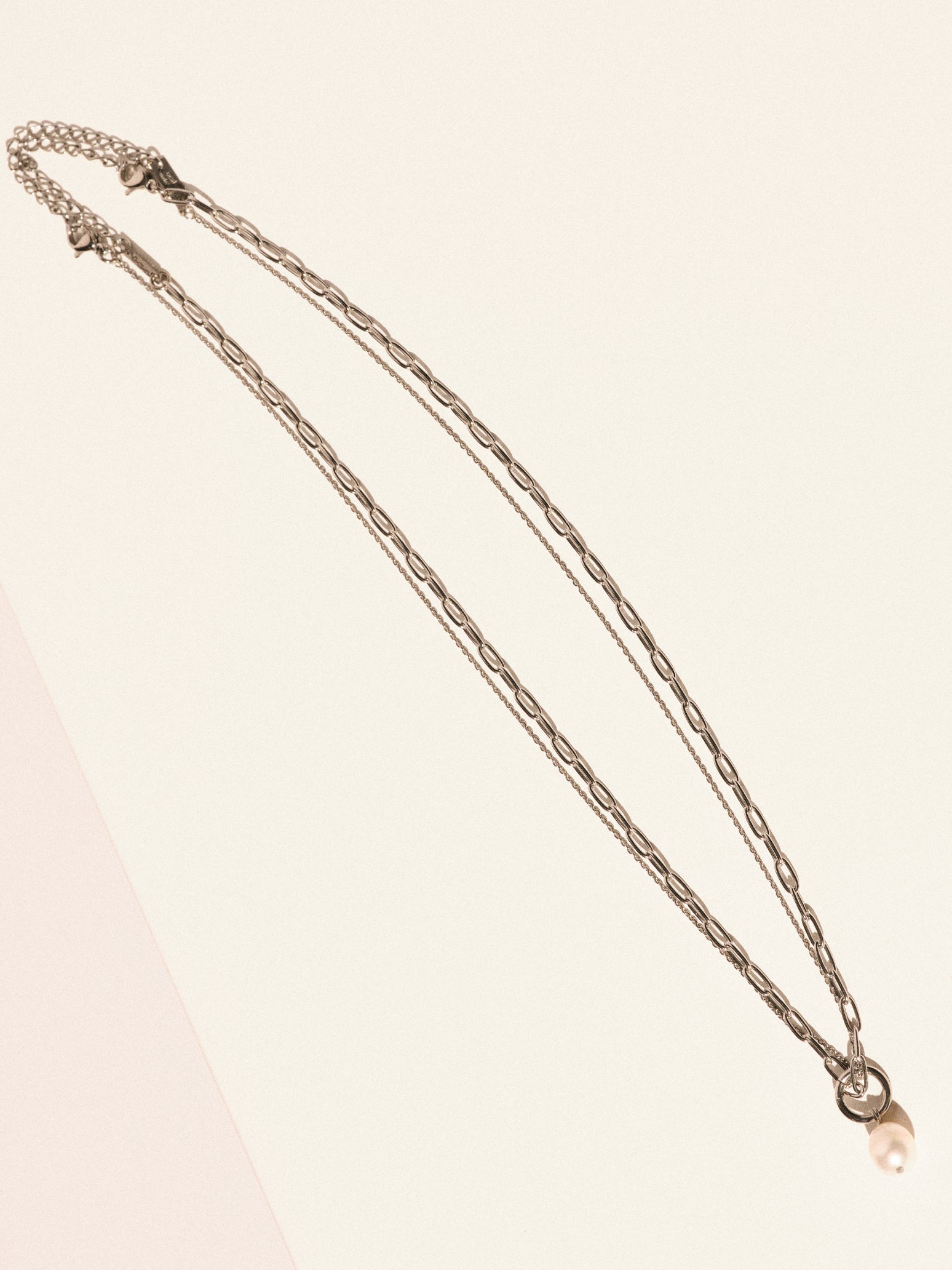 Allergy-Free】Pearl double chain necklace ( 2022 HOLIDAY LIMITED